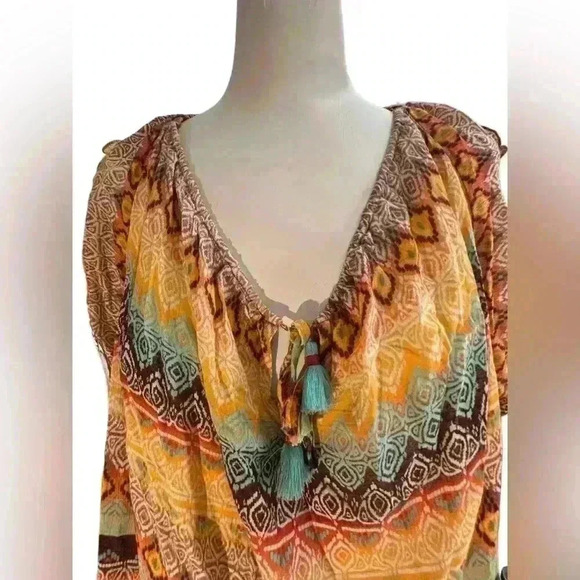 NWT 2X Plus Size Democracy top With Tassle Tie - Picture 3 of 10